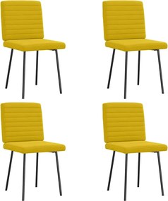 vidaXL Scaune de sufragerie, 4 buc., galben, catifea