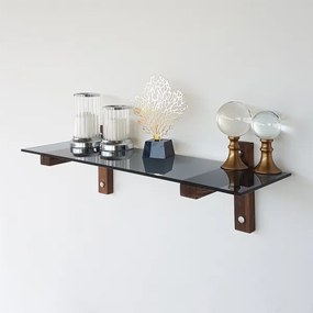 Raft de perete 85x25 cm pin/negru