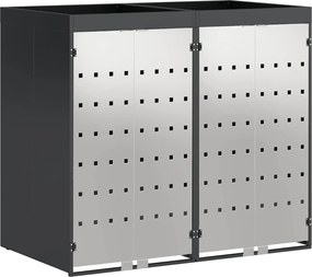 vidaXL Depozitare pentru 3 pubele Wheelie 340 x 77.5 x 115.5 cm Oțel