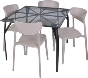 Scaun de grădină maro deschis din plastic Mare – Rojaplast