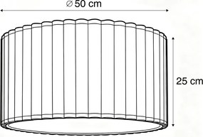 Abajur Japandi din in bej 50/50/25 - Simplu festonat