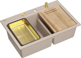 Statie de lucru incastrata Quadron Unique Marc 120 bej - auriu 76x50 cm
