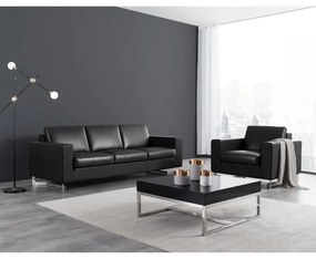 Canapea Herold, cu trei locuri, neagra