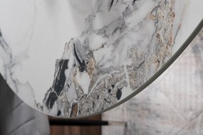 Masa rotunda Murano Ceramica marmura alba/crom - ø120 / h76 cm