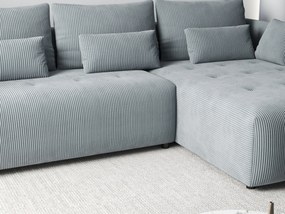 Colțar extensibil dumonde cu ladă de depozitare si sezut confortabil din spuma high-density, Malta Zoom Grey II 235x185 cm