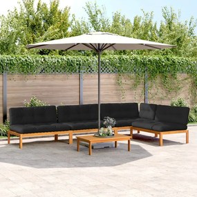3209466 vidaXL Set canapele de grădină cu perne din paleți 5 piese lemn acacia