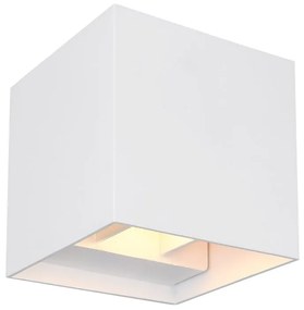 Aplica LED cu spot pentru iluminat exterior design modern IP54 Veronika alb 10x10cm