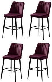 Set de scaune de bar Vento Claret Red and Black, 4buc., 4 buc