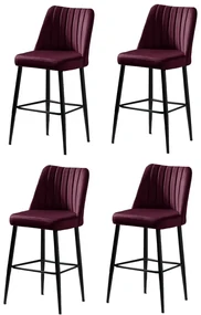 Set de scaune de bar Vento Claret Red and Black, 4buc., 4 buc