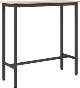 vidaXL masă natural 100 x 40 x 101 cm Lemn ingineresc și oțel