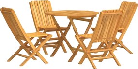 vidaXL Set masă pentru grădină, lemn masiv de tec, 5 piese