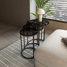 SET 3x măsuță laterală ALYA d. 34/42/50 cm negru