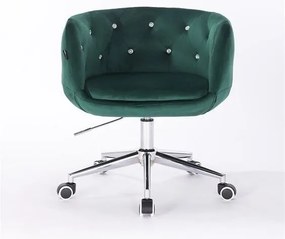 HR333K Scaun Verde Catifea cu Bază Cromata