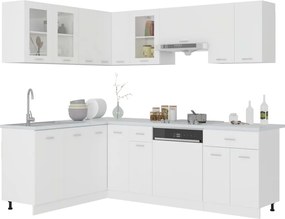 vidaXL Set dulapuri de bucătărie, Lyon, 11 piese, alb, PAL