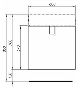 Mobilier lavoar baie alb, 600x460x570 mm, Kolo, Twins 600x460x570 mm, Alb