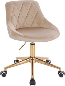 HR1054K Scaun Latte Catifea cu Bază Aurie