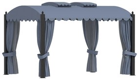 vidaXL Pavilion cu perdele, antracit, 3 x 4 m, oțel