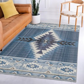 Covor albastru lavabil 160x230 cm Ethnic Geo – Mila Home