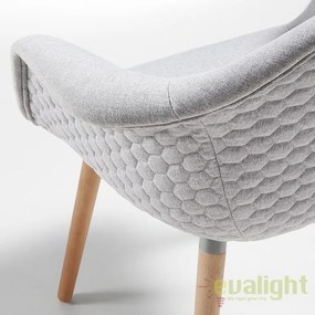 Scaun elegant in stil nordic cu tapiterie gri deschis, KENNA C631JQ14 JG