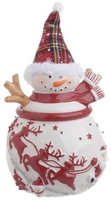 Borcan decor Snowman din ceramica 18 x 32 cm