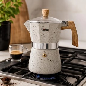 Aparat de cafea cubanez Oliver Voltz Verona OV51173I9, 9 cești, aluminiu, inducție, crem