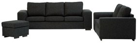 Set mobilier tapițat Scandinavian Choice 418Negru, Tapiterie, Picioare: Lemn