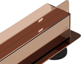 Mexen Flat Wall scurgere liniară de perete 2 în 1, 50 cm, aur roz - 1630050