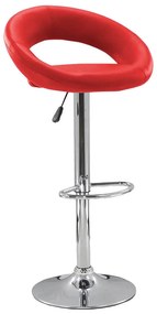 Scaun bar rosu ABS 151 comod din piele sintetică cu baza metalica