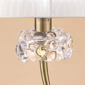 Veioza, Lampa de masa clasica LOEWE antique brass/ abajur alb