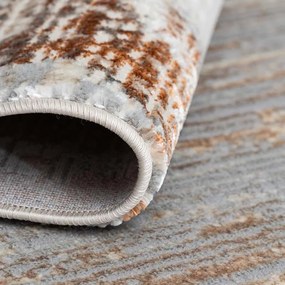 150x230 cm Covor premium, 70% Polyester și 30% Polipropilenă, Design Modern, Cupru, Densitate 2300 gr/m2