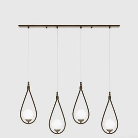 Lustra din alama cu 4 pendule in forma de lacrima Iside