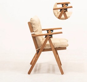 Fotoliu de grădină crem/natural din lemn – Floriane Garden