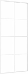 vidaXL Ușă glisantă, alb, 90x205 cm, sticlă ESG și aluminiu