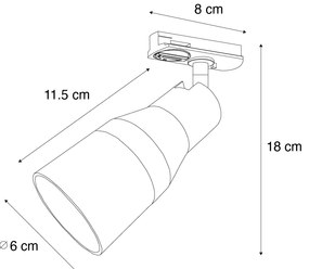 Spotlight modern negru pentru sistem de șine monofazat - Iconic Kohua
