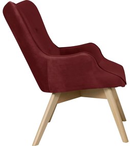 Fotoliu roșu cu tapițerie din catifea Niko – Ropez