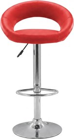 Scaun bar rosu ABS 151 comod din piele ecologica cu baza metalica