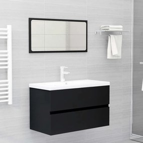 3071685 vidaXL Set mobilier de baie, negru, lemn prelucrat