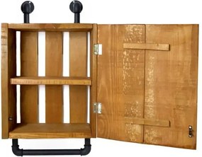 Dulap baie cu oglinda si etajera Calypso Homs, nuc-negru, 45 X 15 X 35 cm,10151