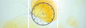 Tablou - Fluturele galben (cu ceas) (90x30 cm)