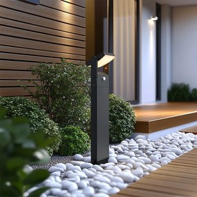 Lampa stâlp exterior gri închis cu senzor de mișcare 60cm IP54 Solar - Judge