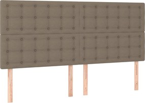 vidaXL Tăblie de pat gri taupe 160x5x118/128 cm, material textil