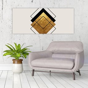 Tablou - Abstracție de aur și alb N⁰1 (120x50 cm)