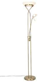 Lampă de podea bronz incluzând LED și dimmer cu lampă de citit - Empoli