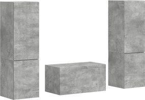 vidaXL Set comodă TV 5 pcs Gri din beton Lemn compozit