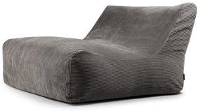 Fotoliu bean bag gri închis cu tapițerie din catifea reiată Sofa Lounge – SLOWDOWN