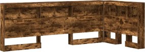 vidaXL Tăblie de depozitare cu raft Stejar fumuriu 80 cm Lemn compozit