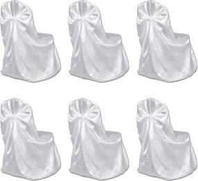 vidaXL Husă pentru scaun alb, 6 buc., pentru banchet de nuntă