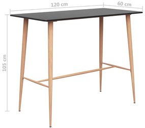 Set mobilier de bar, 5 piese, negru si gri negru si gri, 5