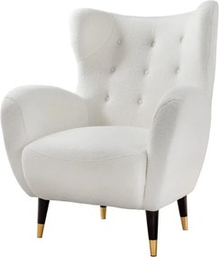Fotoliu Clasic, Tesatura Boucle, Alb, Don A-45970 VC