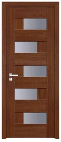 Usa Interior din MDF Novo Doors ND05 LUX PREMIUM, Cadru din Lemn Masiv, KIT COMPLET, Toc Reglabil de 10 CM INCLUS, Plinta pe Ambele Parti (Culoare: